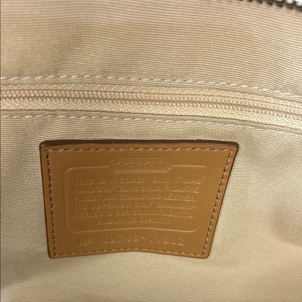 Coach Cream and Tan Shoulder Bag with Leather Accents - Picture 9 of 11